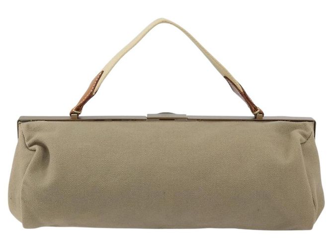 Borsa a mano Miu Miu in tela khaki oro Auth 159399 D'oro Cachi - vista 2