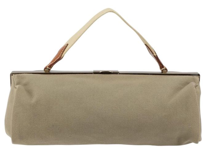 Borsa a mano Miu Miu in tela khaki oro Auth 159399 D'oro Cachi - vista 3