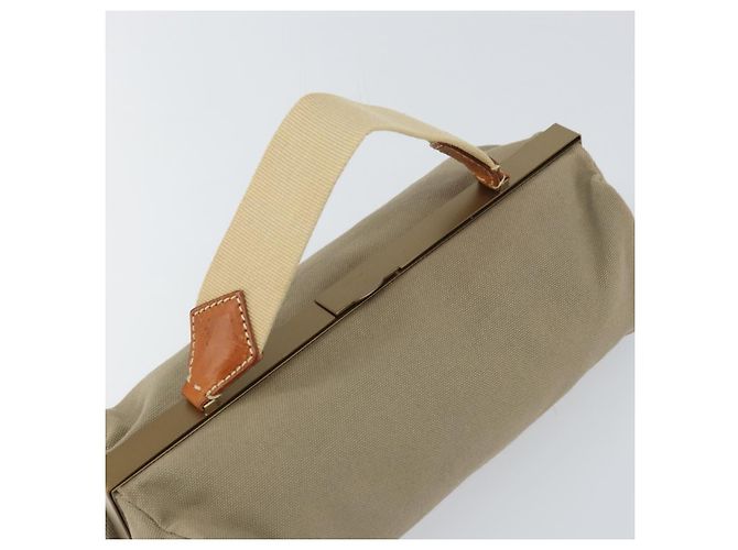Borsa a mano Miu Miu in tela khaki oro Auth 159399 D'oro Cachi - vista 6