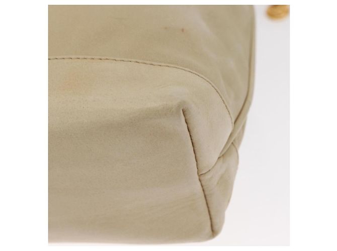 Borsa a Spalla con Catena CHANEL in Pelle Avorio Oro CC Auth 157949A D'oro Crudo - vista 13