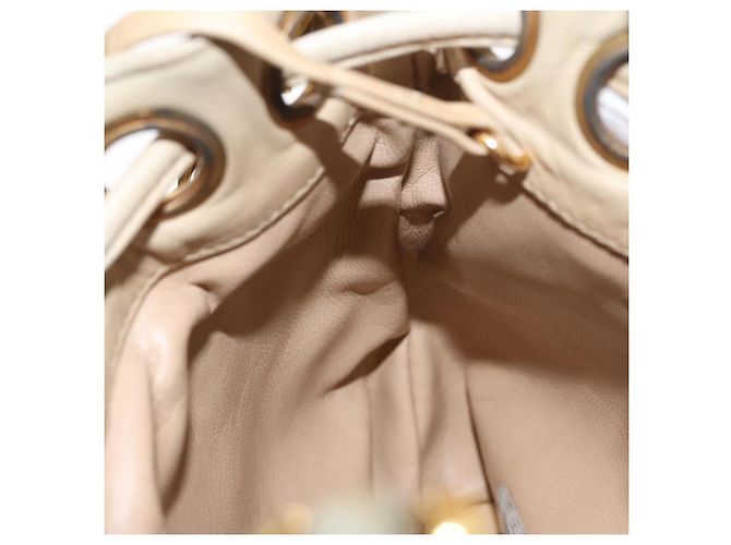 Borsa a Spalla con Catena CHANEL in Pelle Avorio Oro CC Auth 157949A D'oro Crudo - vista 18