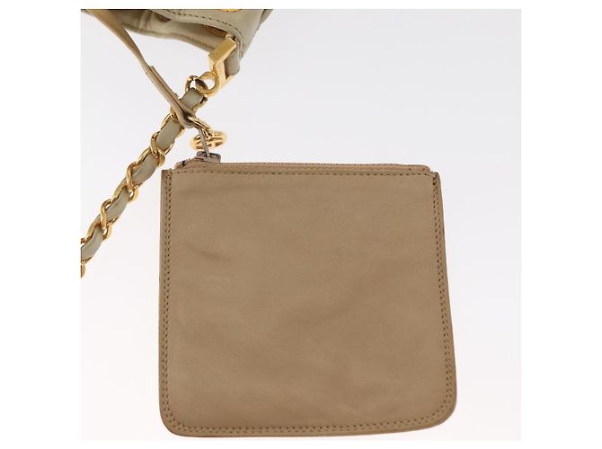 Borsa a Spalla con Catena CHANEL in Pelle Avorio Oro CC Auth 157949A D'oro Crudo - vista 20