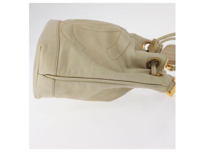 Borsa a Spalla con Catena CHANEL in Pelle Avorio Oro CC Auth 157949A D'oro Crudo - vista 4