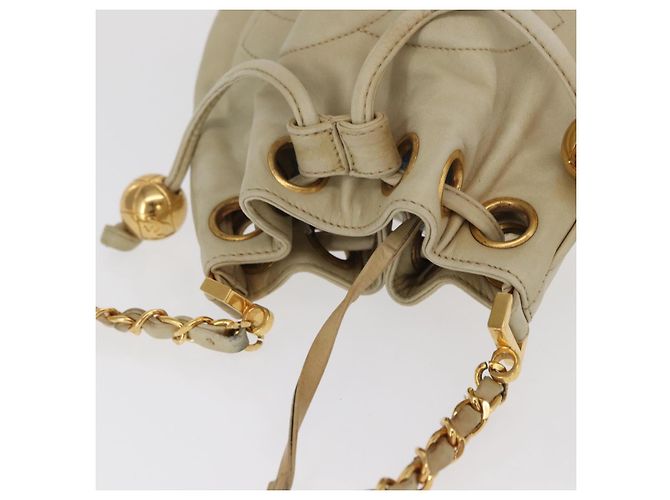 Borsa a Spalla con Catena CHANEL in Pelle Avorio Oro CC Auth 157949A D'oro Crudo - vista 6