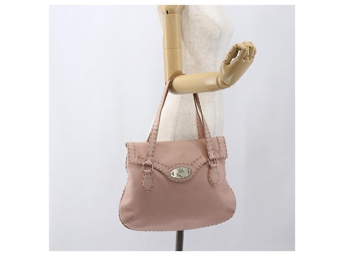 Borsa a mano FENDI Celeria in pelle rosa Auth ka1320 - vista 22