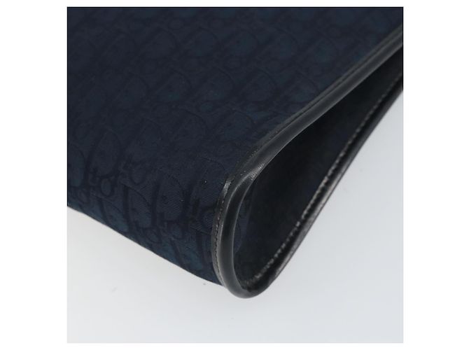 Borsa a Spalla in Tela Trotter Christian Dior Blu Navy Oro Auth BA9239 D'oro - vista 10