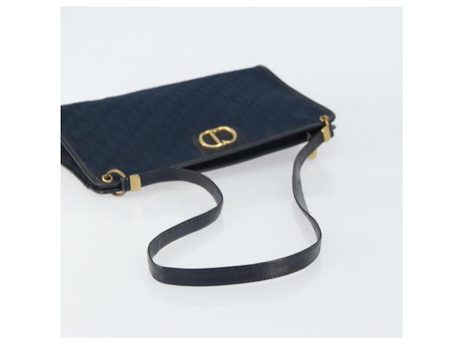 Borsa a Spalla in Tela Trotter Christian Dior Blu Navy Oro Auth BA9239 D'oro - vista 7