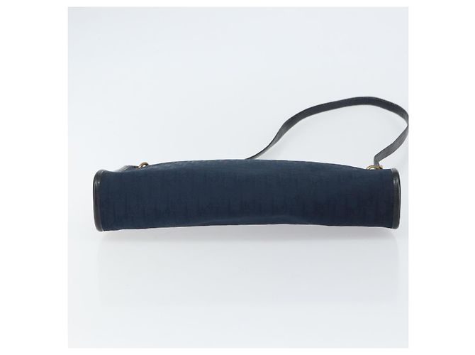 Borsa a Spalla in Tela Trotter Christian Dior Blu Navy Oro Auth BA9239 D'oro - vista 9