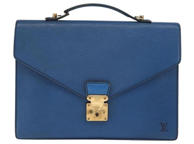 LOUIS VUITTON Borsa Porta Documenti a Tracolla Epi Blu Toledo LV Auth 160443 - vista 13