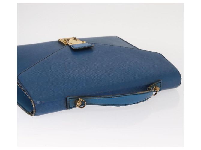 LOUIS VUITTON Borsa Porta Documenti a Tracolla Epi Blu Toledo LV Auth 160443 - vista 6