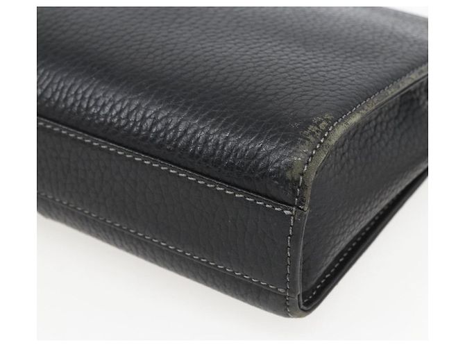 Borsa a mano in pelle nera e argento BURBERRY Auth ka1315 Nero - vista 10
