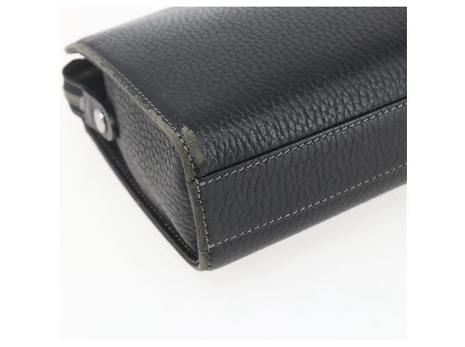 Borsa a mano in pelle nera e argento BURBERRY Auth ka1315 Nero - vista 11