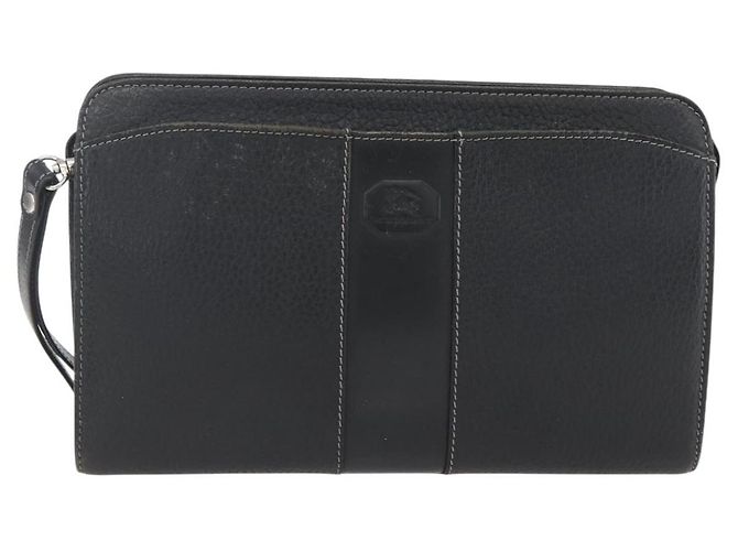 Borsa a mano in pelle nera e argento BURBERRY Auth ka1315 Nero - vista 2