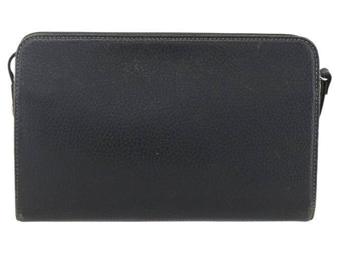 Borsa a mano in pelle nera e argento BURBERRY Auth ka1315 Nero - vista 3