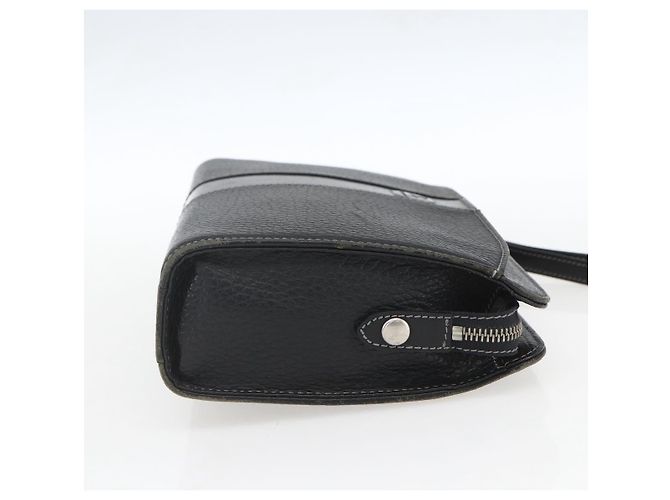 Borsa a mano in pelle nera e argento BURBERRY Auth ka1315 Nero - vista 5