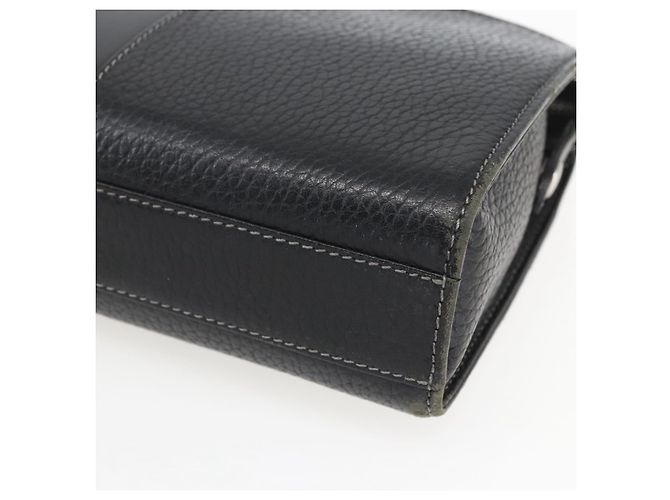 Borsa a mano in pelle nera e argento BURBERRY Auth ka1315 Nero - vista 8