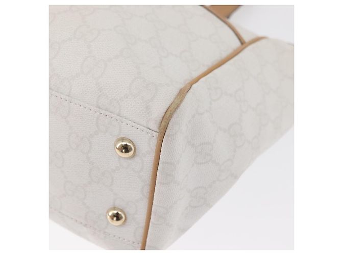 Gucci Borsa Tote GG Supreme in PVC Bianco e Oro 264221 Auth ka1250 D'oro - vista 11