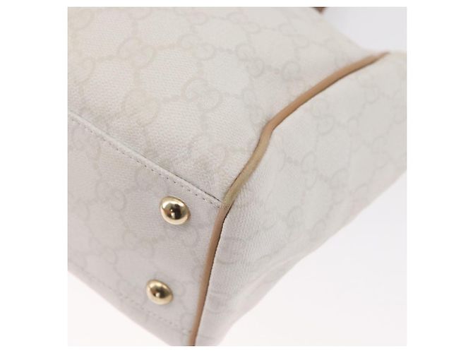 Gucci Borsa Tote GG Supreme in PVC Bianco e Oro 264221 Auth ka1250 D'oro - vista 13