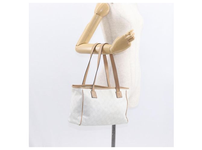 Gucci Borsa Tote GG Supreme in PVC Bianco e Oro 264221 Auth ka1250 D'oro - vista 21