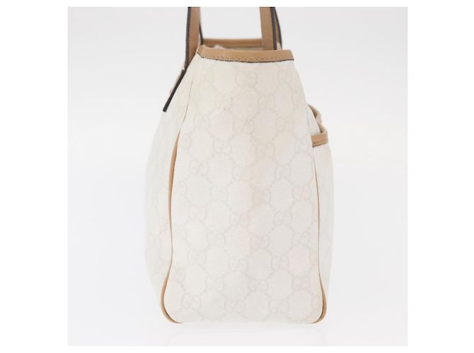 Gucci Borsa Tote GG Supreme in PVC Bianco e Oro 264221 Auth ka1250 D'oro - vista 4