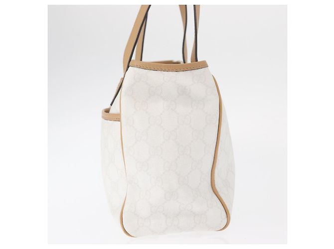 Gucci Borsa Tote GG Supreme in PVC Bianco e Oro 264221 Auth ka1250 D'oro - vista 5