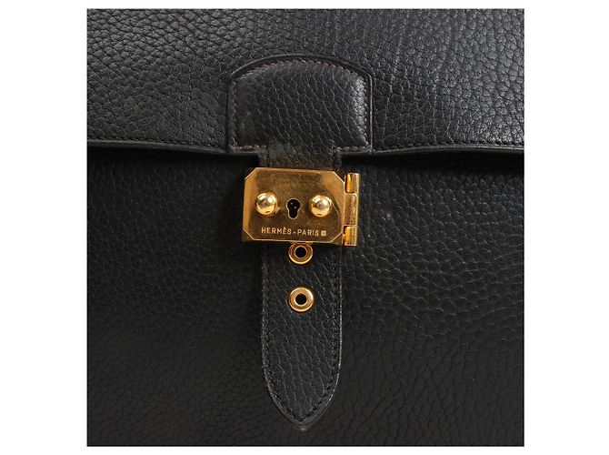 Sac à dépêches HERMÈS Sac à Depeche 38 Ardennes Leather Handbag in Black V:1992 - view 5