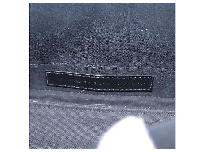 Balenciaga Cabas in tela blu navy con pelle piccolo Nero - vista 7