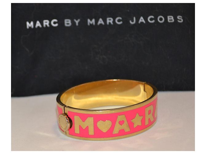 Marc Jacobs bracelet gold and pink enamel metal Golden - view 2
