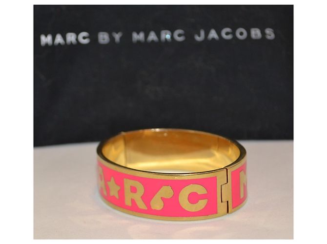 Marc Jacobs bracelet gold and pink enamel metal Golden - view 3