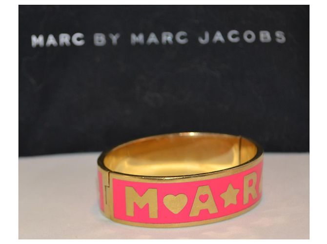 Marc Jacobs bracelet gold and pink enamel metal Golden - view 4