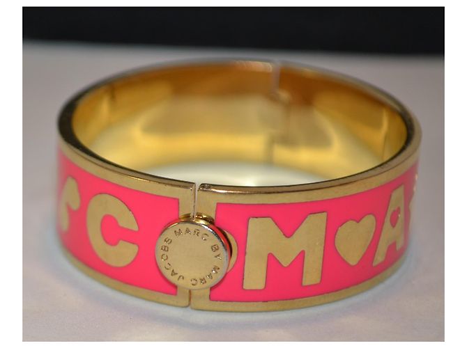 Marc Jacobs bracelet gold and pink enamel metal Golden - view 5