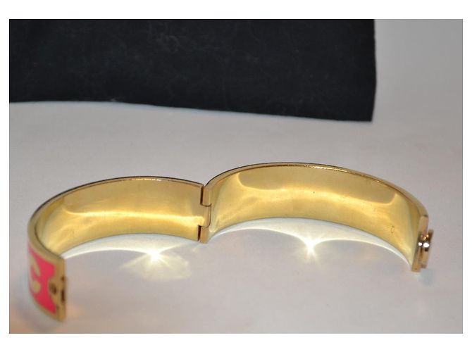Marc Jacobs bracelet gold and pink enamel metal Golden - view 6