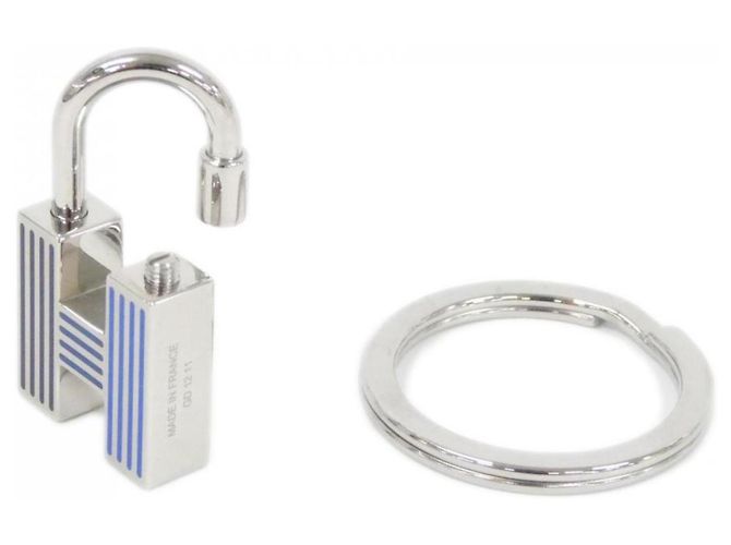 Ring Portachiavi Hermès Cadena Quiz Rainbow Argento Blu - vista 3