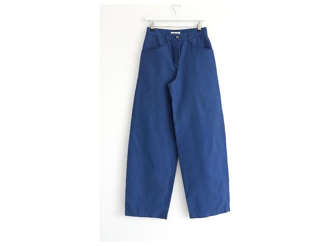 Jeans de algodón/seda de pierna de barril Chanel Resort 2012 Azul - vista 2