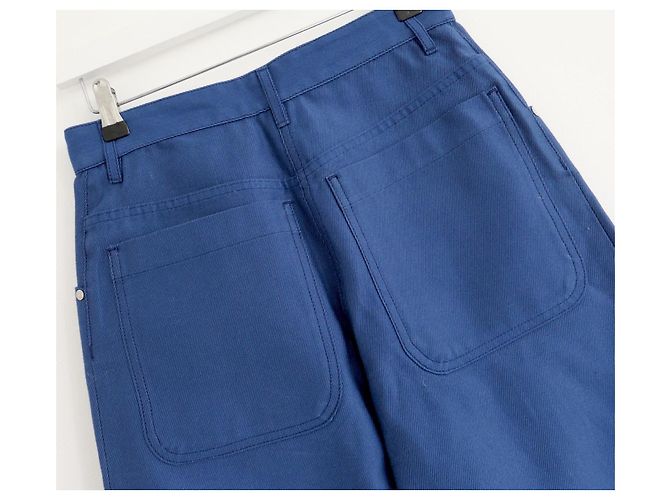 Jeans de algodón/seda de pierna de barril Chanel Resort 2012 Azul - vista 5