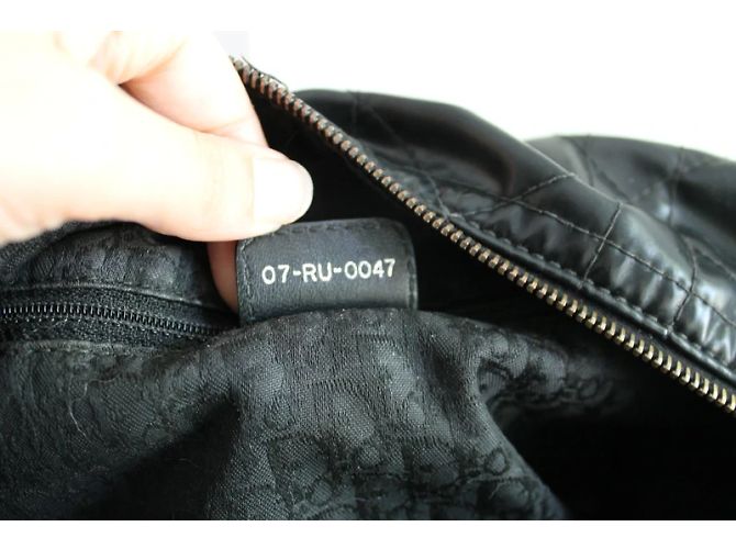 Borsa Dior in pelle nera e tela trapuntata Nero - vista 4