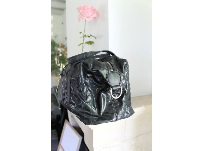 Borsa Dior in pelle nera e tela trapuntata Nero - vista 8