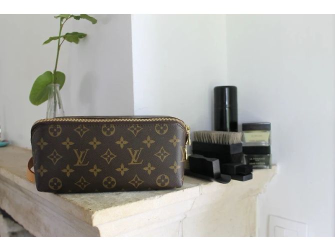 Louis Vuitton Monogramm-Canvas-Schuhbedarfstasche Braun - Ansicht 2