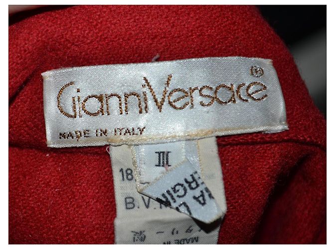 Falda midi de lana roja Gianni Versace - vista 5