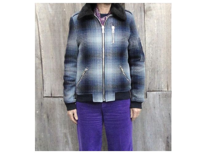 Paul & Joe Winterjacke aus blauer Wolle - Ansicht 2