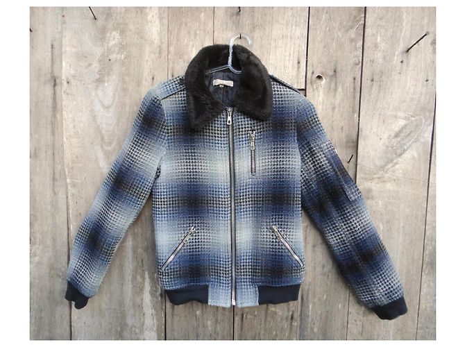 Paul & Joe Winterjacke aus blauer Wolle - Ansicht 4