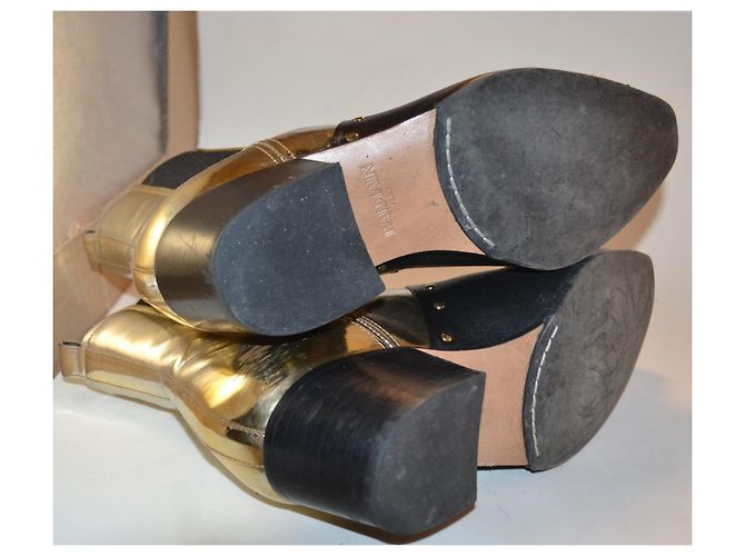 Stivaletti Balmain in pelle nero e argento Taglia 37 - vista 5
