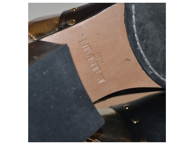Stivaletti Balmain in pelle nero e argento Taglia 37 - vista 6