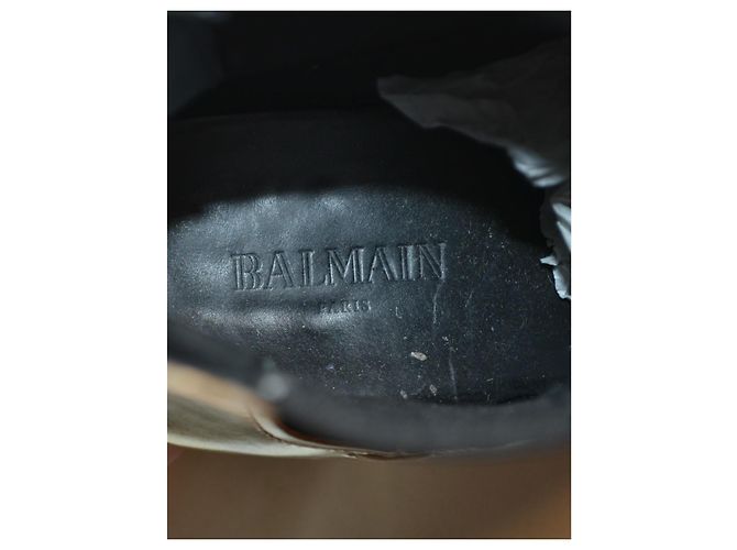 Stivaletti Balmain in pelle nero e argento Taglia 37 - vista 7