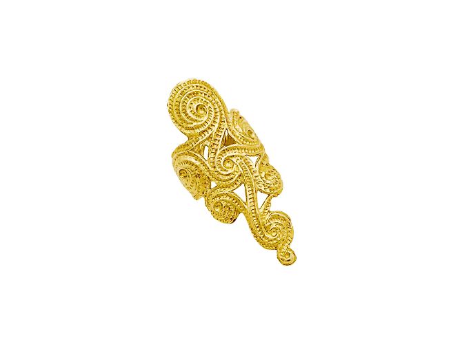 Autre Marque Anello 'volute' in oro giallo. - vista 2