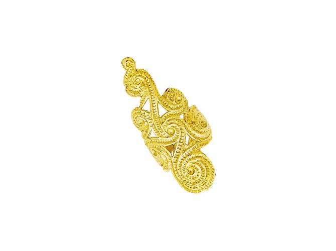 Autre Marque Anello 'volute' in oro giallo. - vista 3
