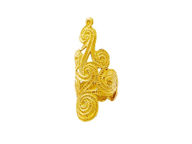 Autre Marque Anello 'volute' in oro giallo. - vista 4