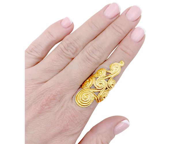 Autre Marque Anello 'volute' in oro giallo. - vista 6