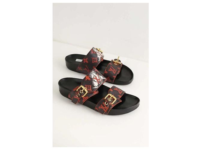 Louis Vuitton Sandali in pelle neri Nero - vista 3