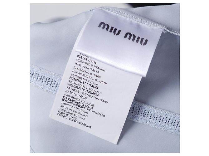 Vestido de cóctel estructurado azul claro Miu Miu - vista 7